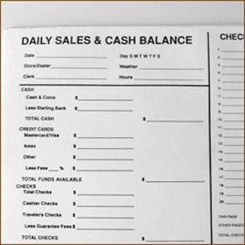Daily Sales & Balance Form (50 per pad)