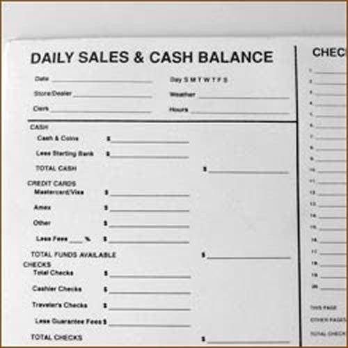 Daily Sales & Balance Form (50 per pad)
