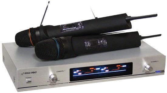 Dual VHF Wireless Microphone System by Pyle Pro