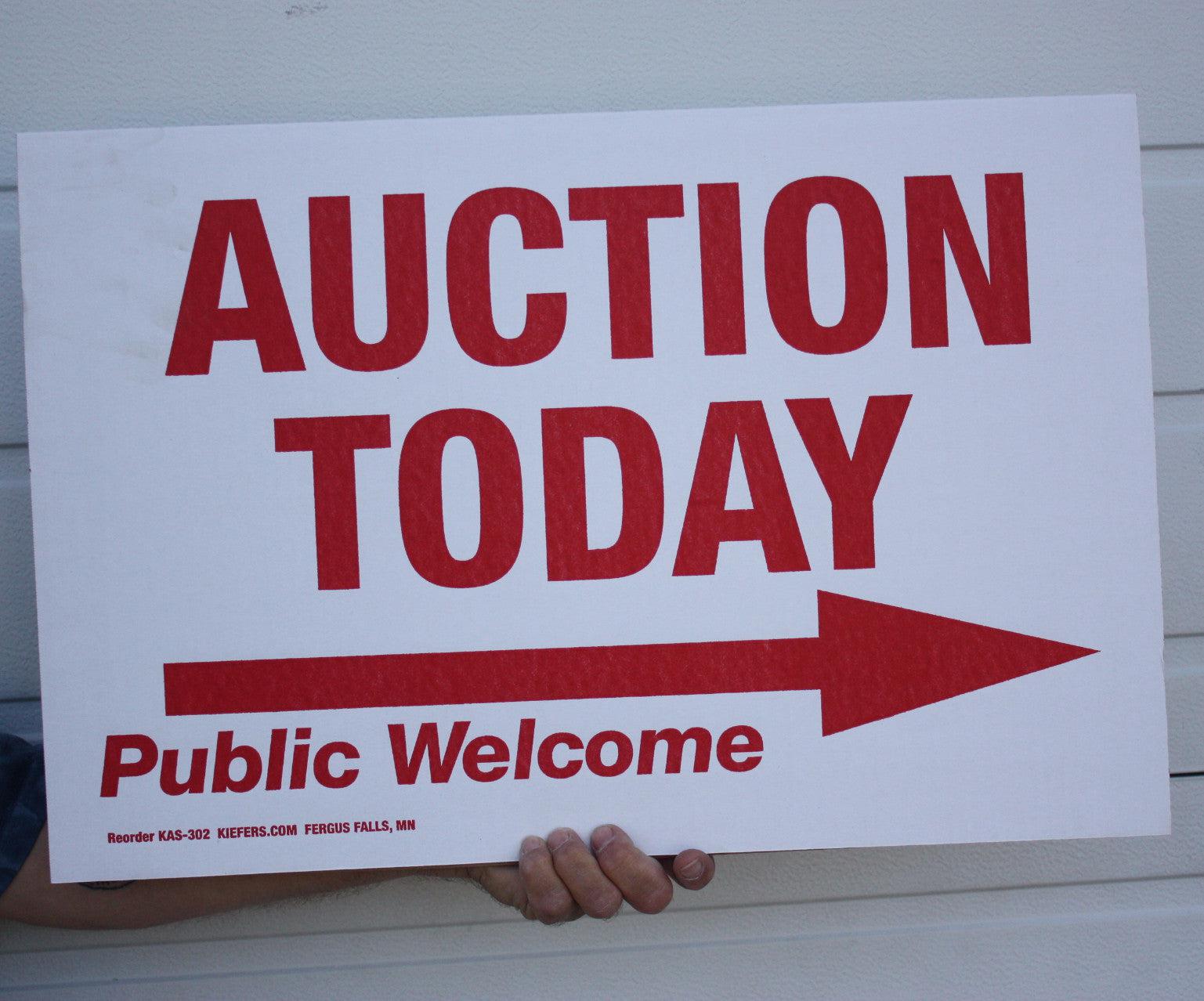 Fold-Over Auction Signs, cardboard (Pack of 10)