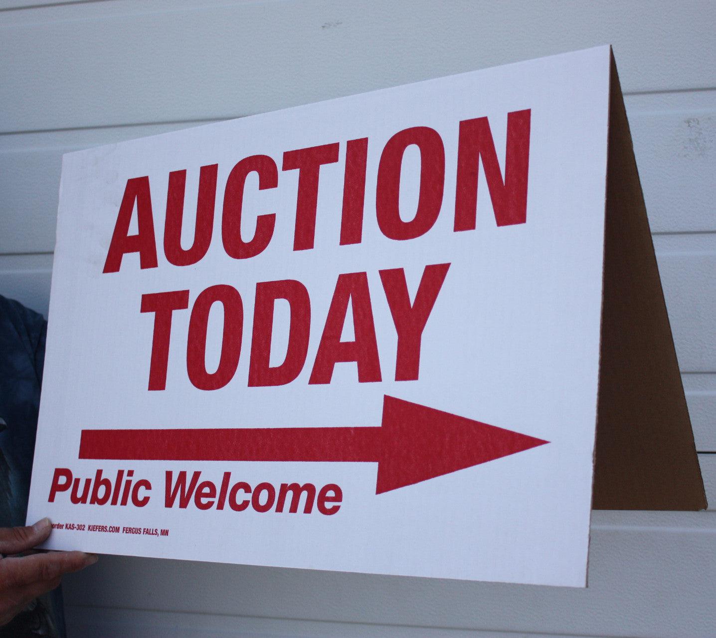 Cardboard Auction Signs | Fold-Over Signs | Kiefer Auction Supply