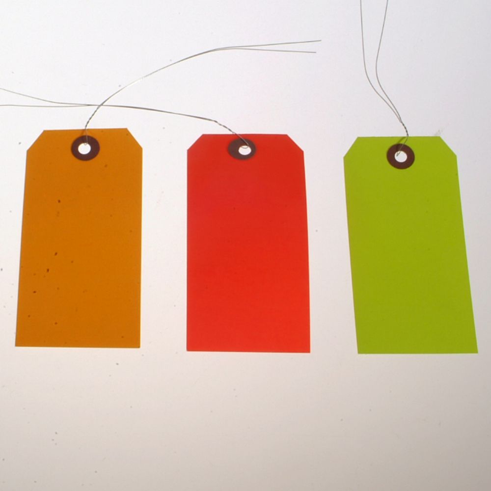 Hi-Vis Blank #5 Lot Tags, wired (1000/Box) 3 colors