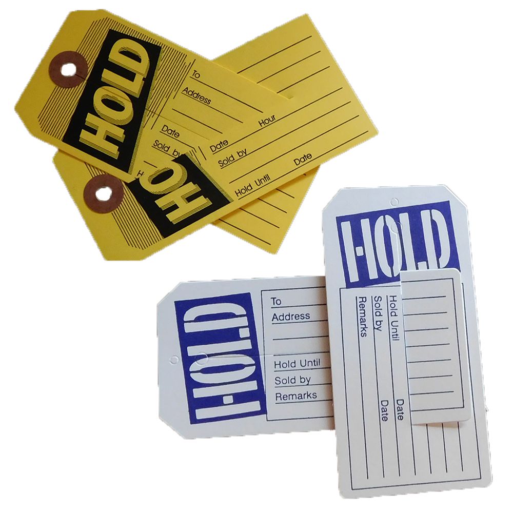 Hold Tag Examples Hold Tags w/slit (100/Pack)
