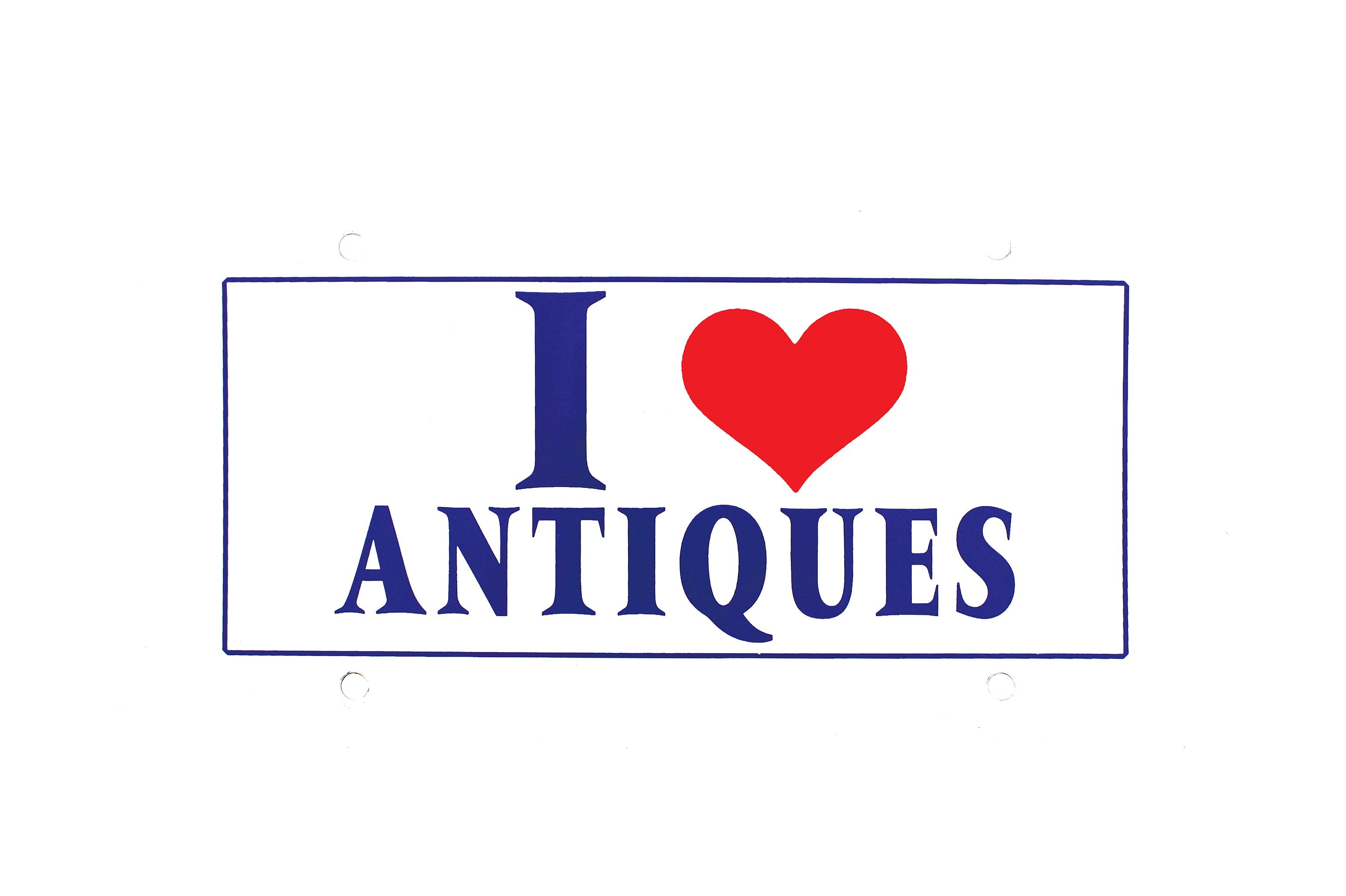 I Love Antiques License Plate