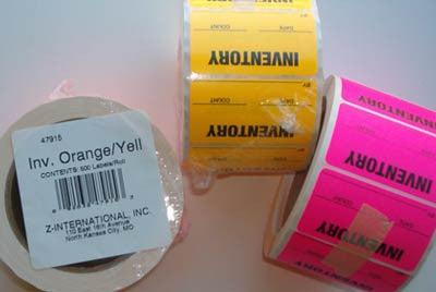 Inventory Labels, Assorted Colors - 10 Rolls
