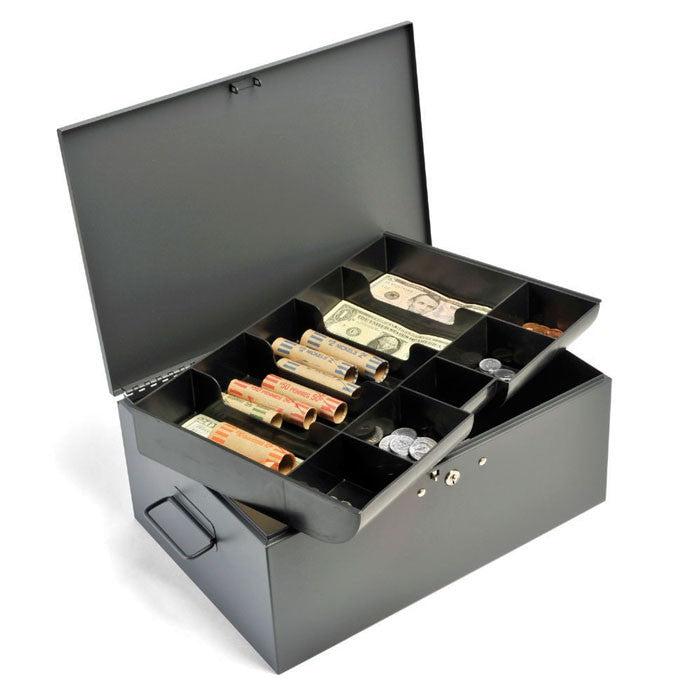 Jumbo Cash Box, 10 compartment w/ extra storage