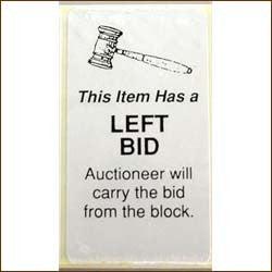 Left Bid Item Stickers (250/Pack)