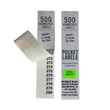 NEW Numbered Pocket Labels (500 per book)