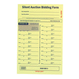 NEW "PRO" Wide Silent Auction Bid Slip, 3-part (100/pack)