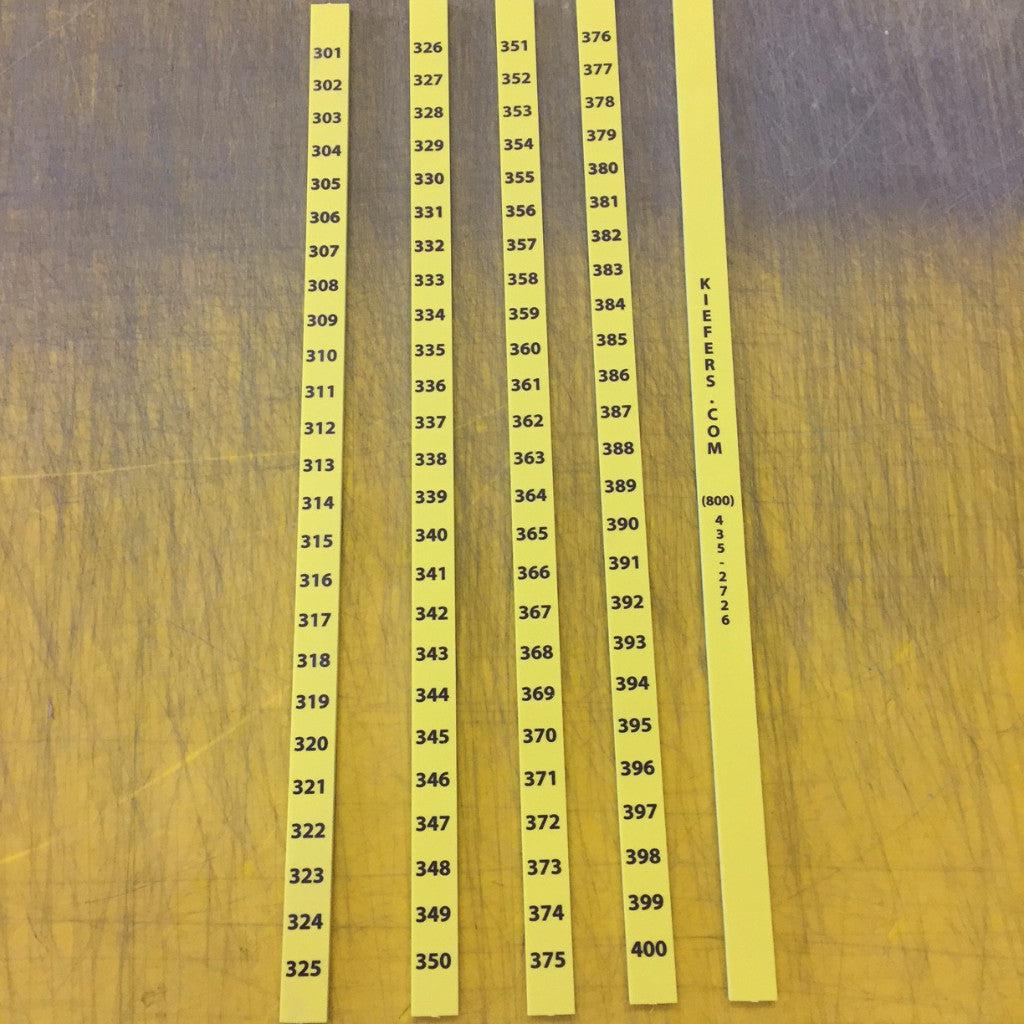 Number Strips for Slot File (100/Set)