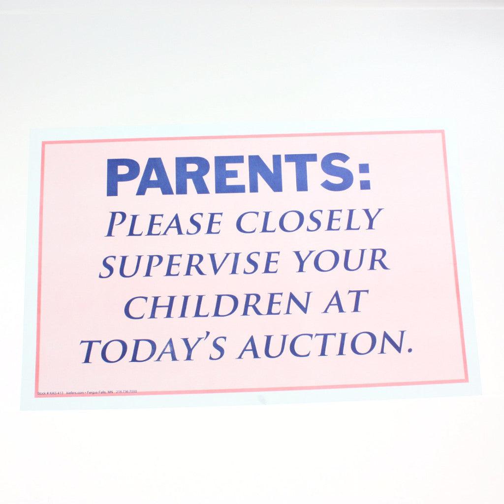 Parents Supervise Children 11 x 17 Laminated Sign