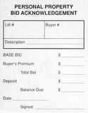 Personal Property Bid Forms, 2 part (250/pack)