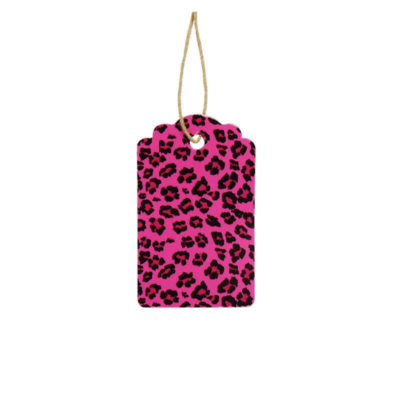 Pink Leopard Tag (Box of 100) 2 Sizes