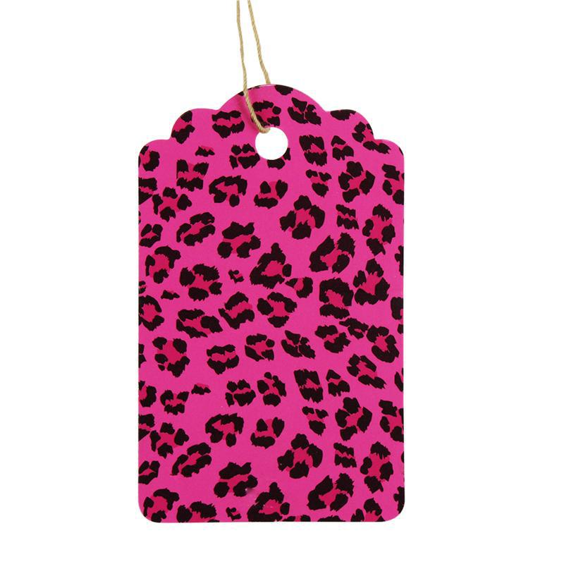 Pink Leopard Tag (Box of 100) 2 Sizes