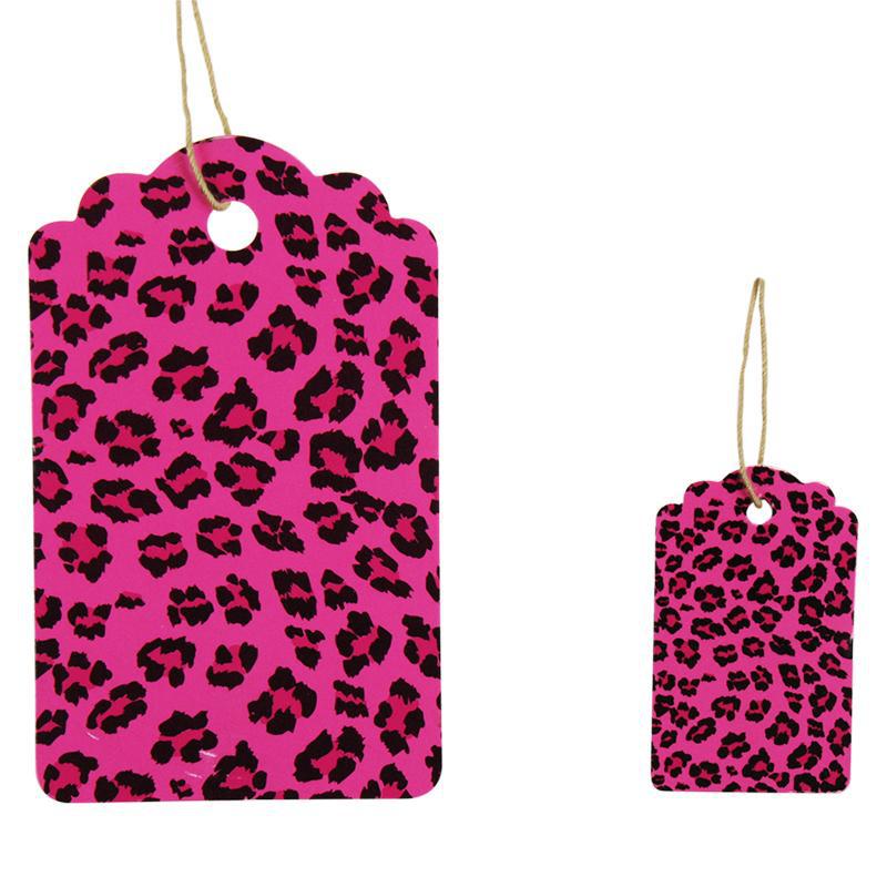 Pink Leopard Tag (Box of 100) 2 Sizes