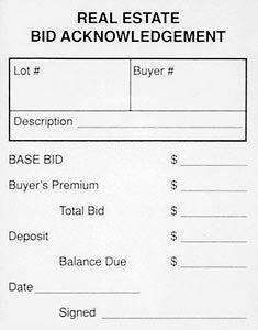 Real Estate Bid Form, 2 part (250/pack)