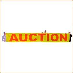 Red on Yellow “Auction” Banners (3 foot by Several options)