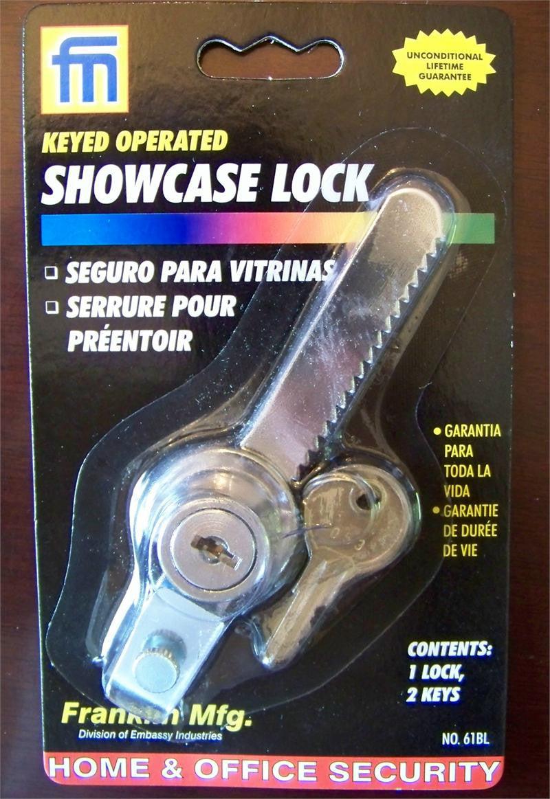 Showcase Lock, Key Operated
