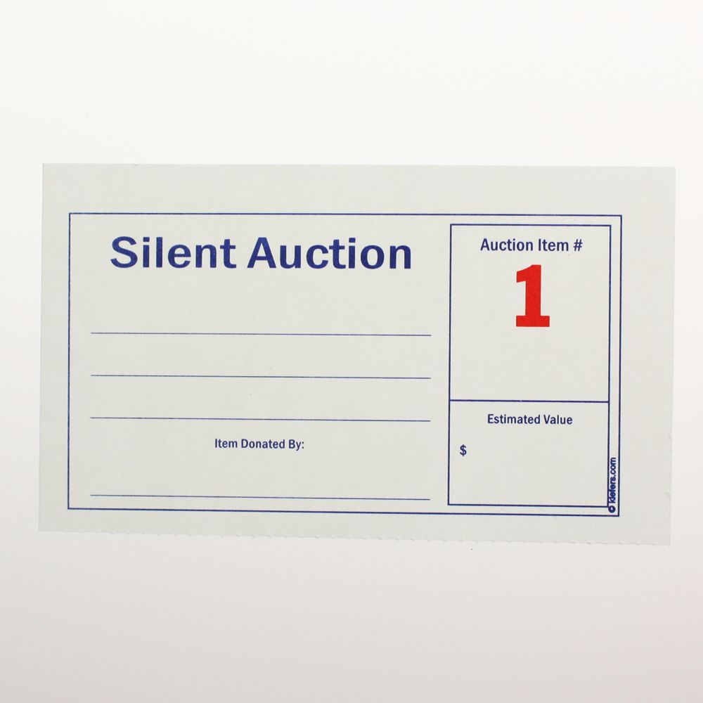 Silent Auction Numbered Display Cards (250/pack)