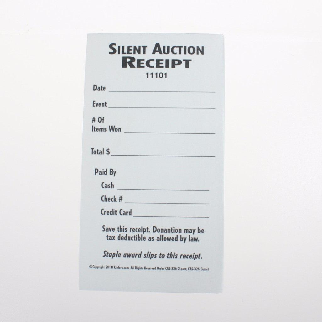 Silent Auction Ticket Tally Receipt, 2 part (100/pack)