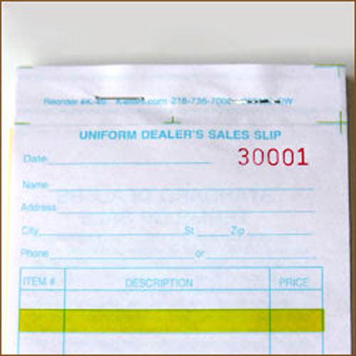 Single Dealer Sales Books (50 sets/book)