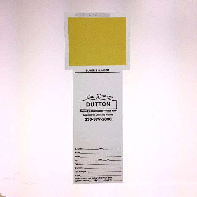 T-Bid Custom Bid Card (1000) w/ Yellow Square