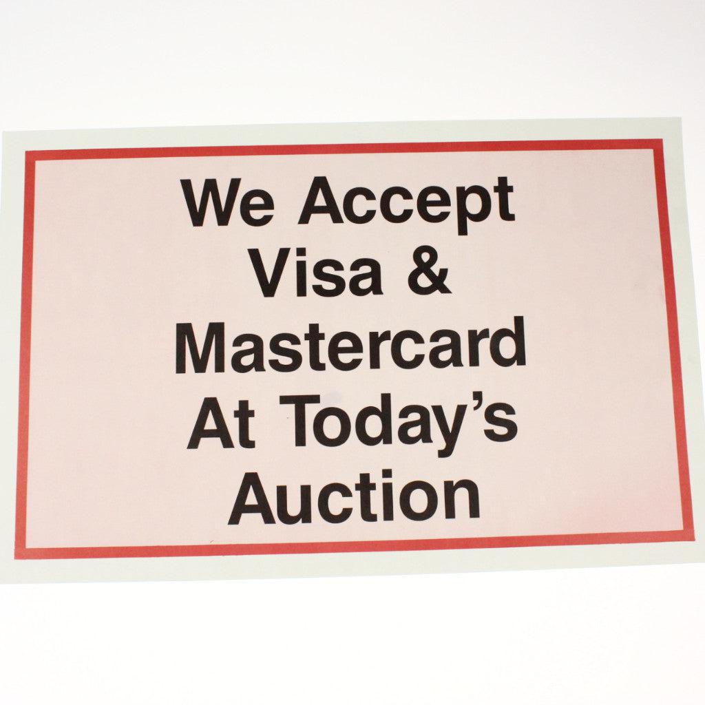 We Accept VISA/MC 11 x 17 Laminated Sign