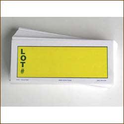Yellow Square Lot Cards - 3-2/3" x 8-1/2"