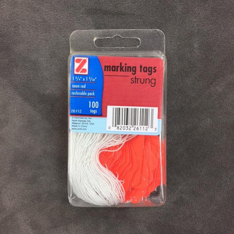 Fluorescent Orange Strung Tags (100/Pack)