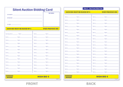 Silent Auction Bidder & Item Card