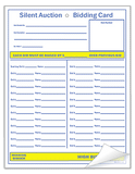 100 Silent Auction Full Page Bid Sheets (8-1/2" x 11") 2 part